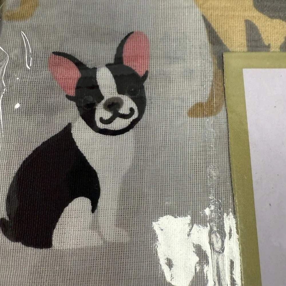 Dog Print 3pc Sheet Set Twin Belvedere Gray Dogs Bulldog Collie Dachshund Yorkie